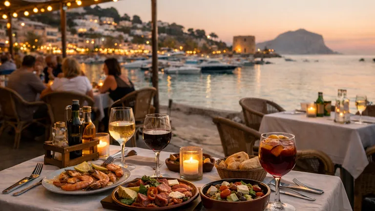 Evening dining atmosphere in Moraira near the coast
